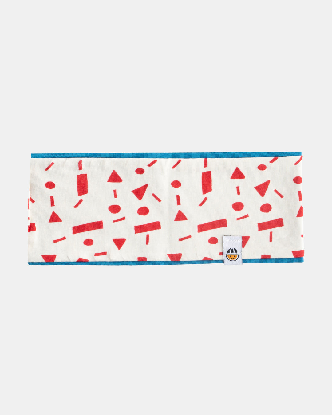 Reversible organic cotton headband from the Breeze collection in red pattern and blue - The Melon Explorer