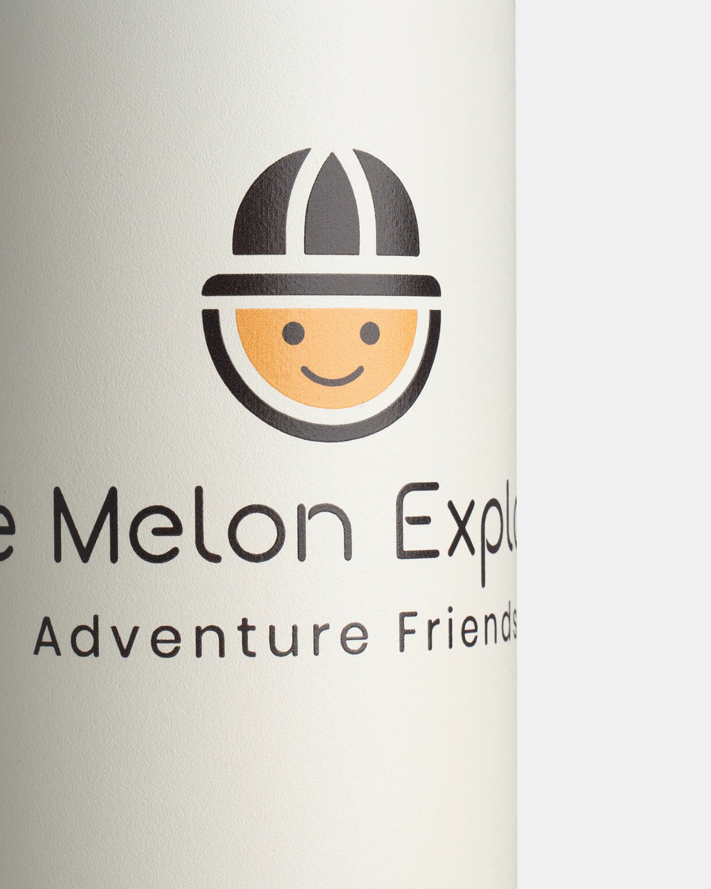 Detail of thermo bottle in stainless steel BPA free in white adventure friends - The Melon Explorer
